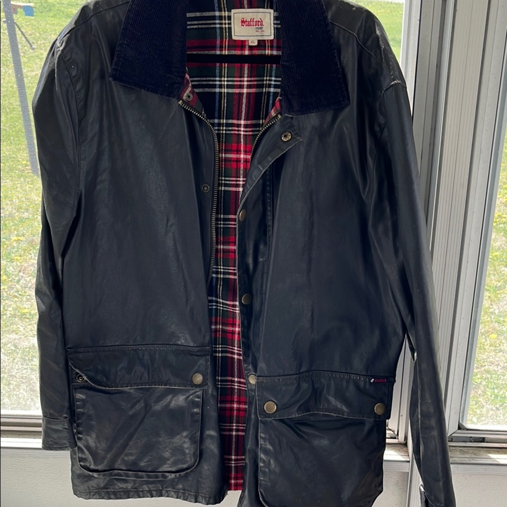 Stafford Black Jacket with Fur Collar